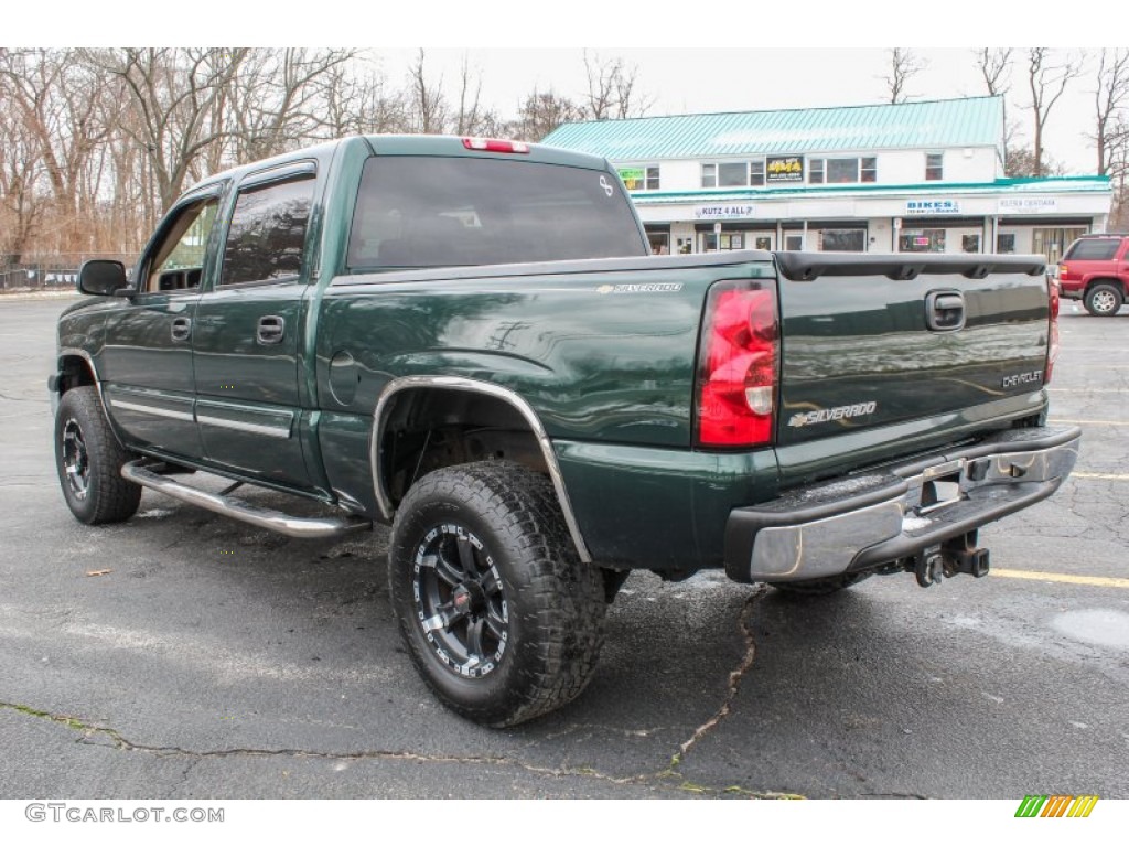 2005 Silverado 1500 LS Crew Cab - Dark Green Metallic / Tan photo #4