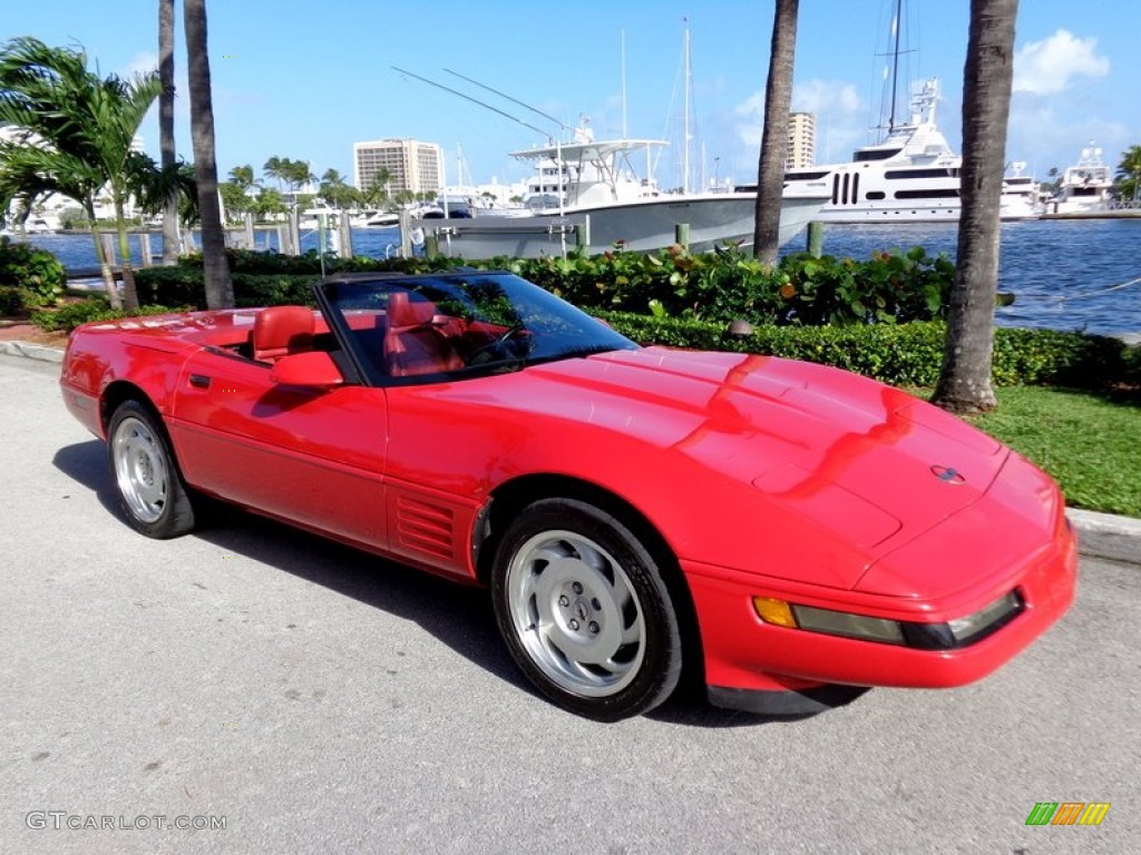 Bright Red 1992 Chevrolet Corvette Convertible Exterior Photo #89171245