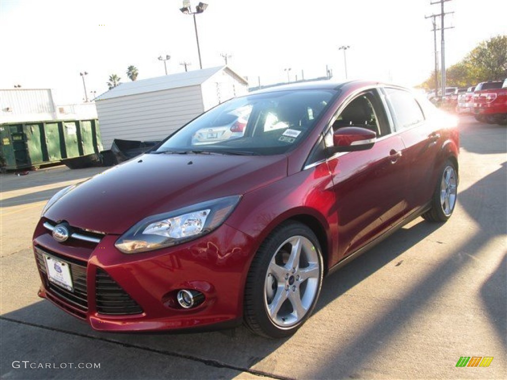 2014 Focus Titanium Sedan - Ruby Red / Charcoal Black photo #1