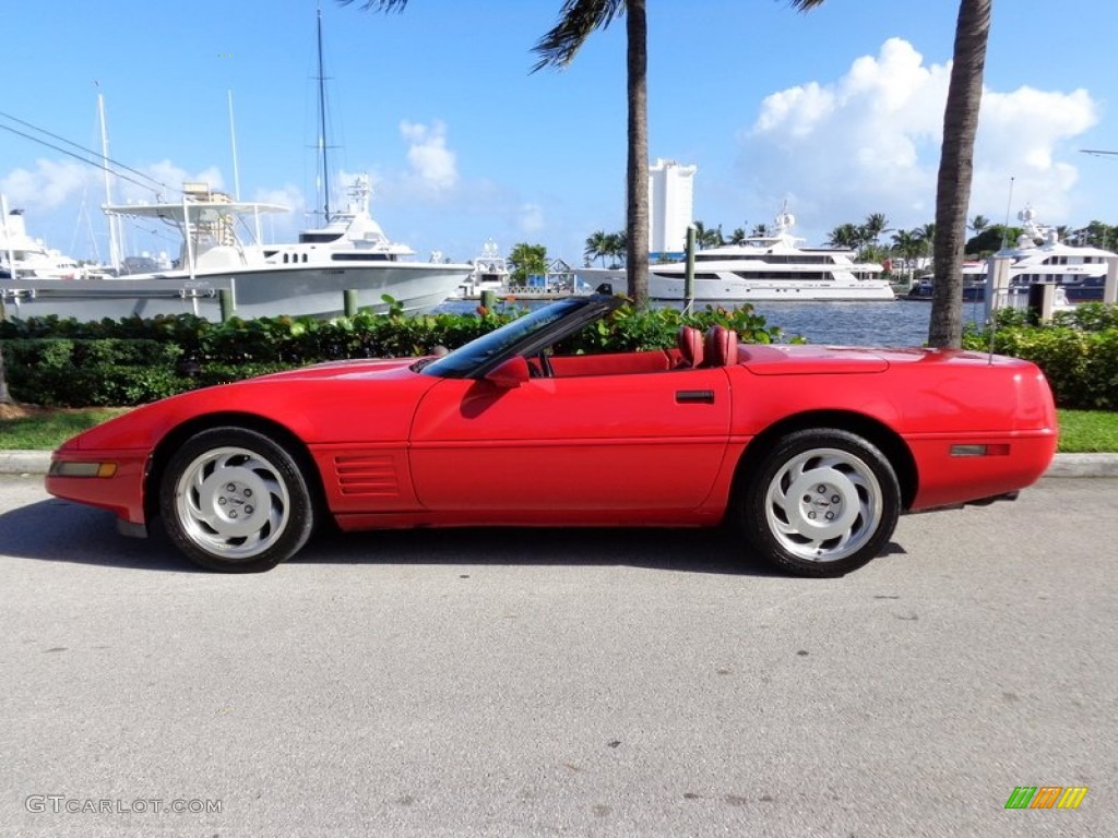 Bright Red 1992 Chevrolet Corvette Convertible Exterior Photo #89171453