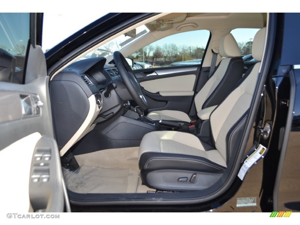 2 Tone Cornsilk Beige/Black Interior 2014 Volkswagen Jetta SEL Sedan Photo #89173447