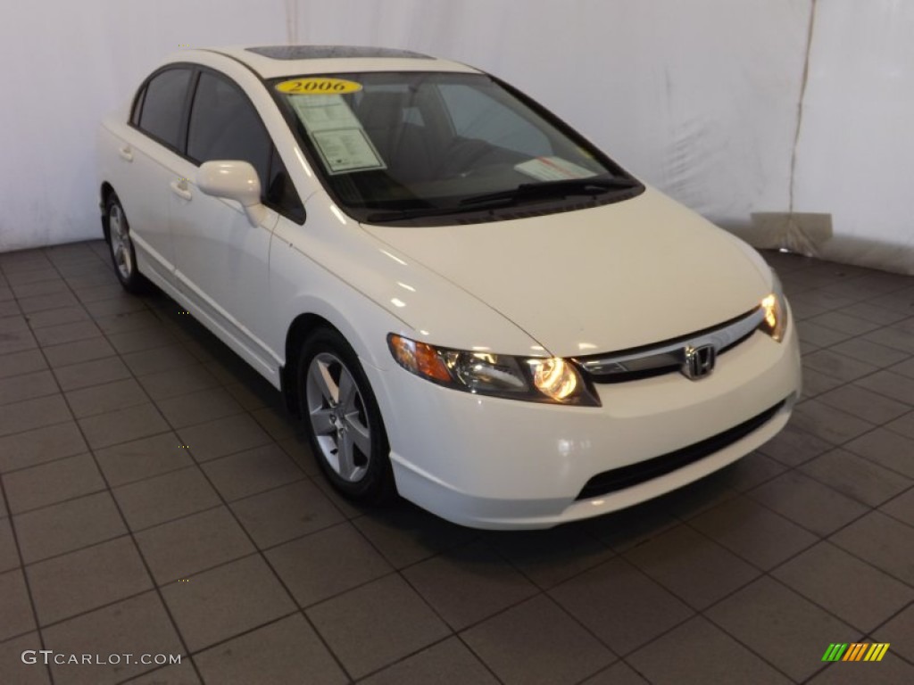 2006 Civic EX Sedan - Taffeta White / Ivory photo #1