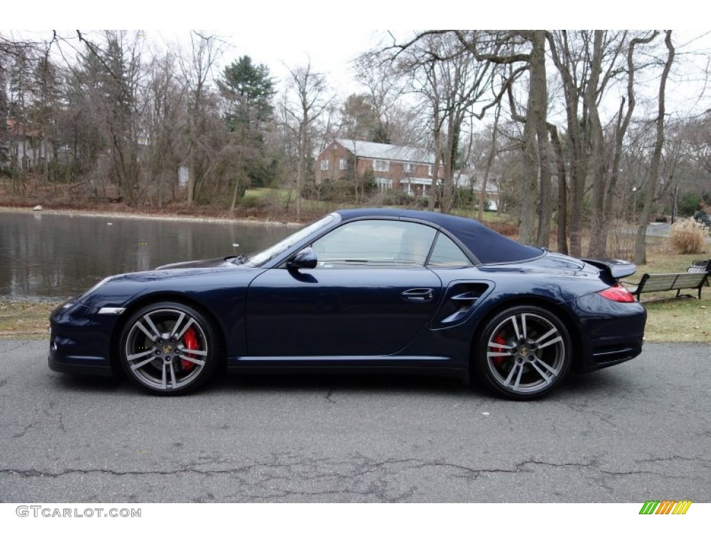 Dark Blue Metallic 2010 Porsche 911 Turbo Cabriolet Exterior Photo #89182813