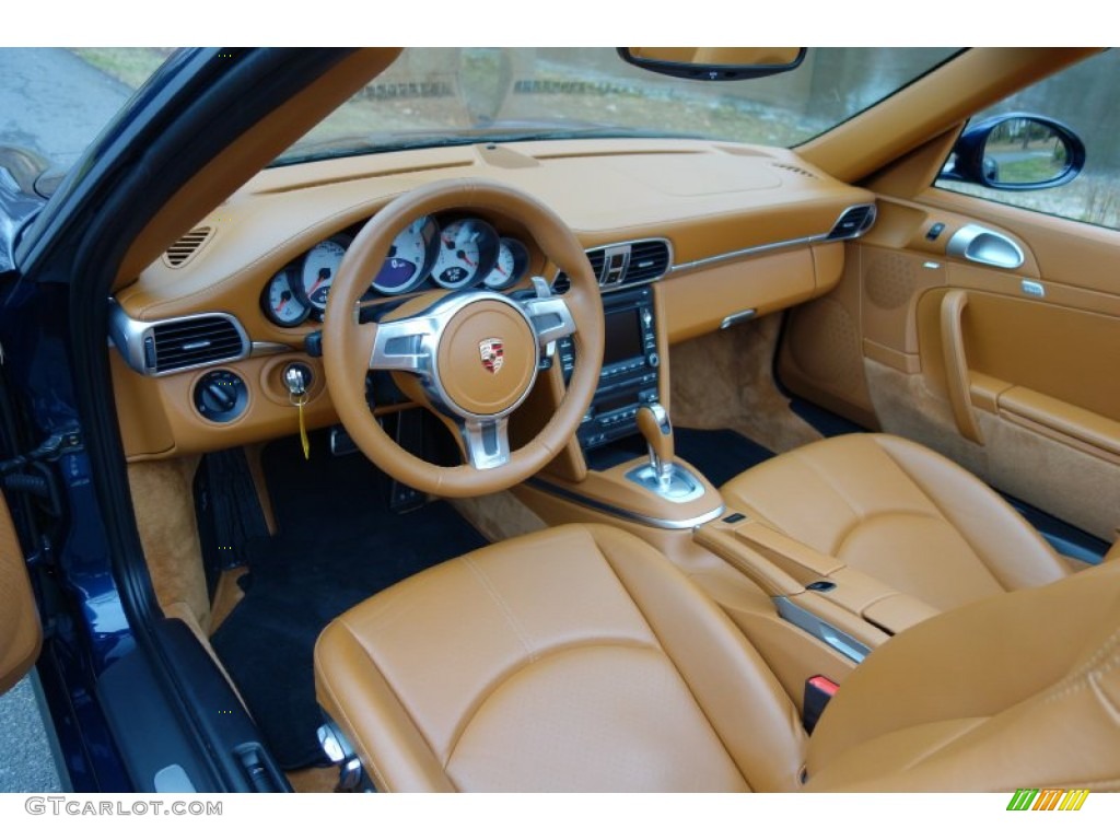 Natural Brown Interior 2010 Porsche 911 Turbo Cabriolet Photo #89183023