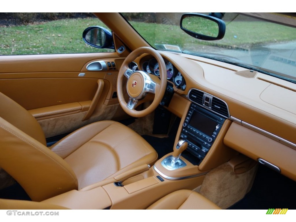 2010 Porsche 911 Turbo Cabriolet Natural Brown Dashboard Photo #89183122