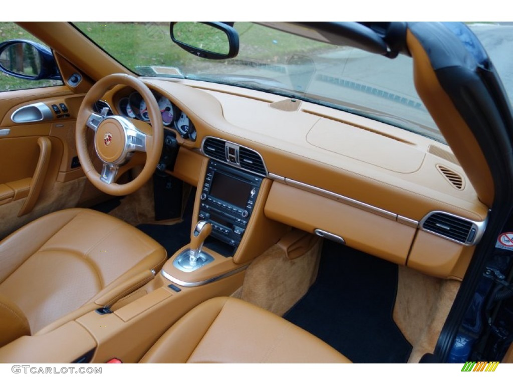 2010 Porsche 911 Turbo Cabriolet Natural Brown Dashboard Photo #89183143