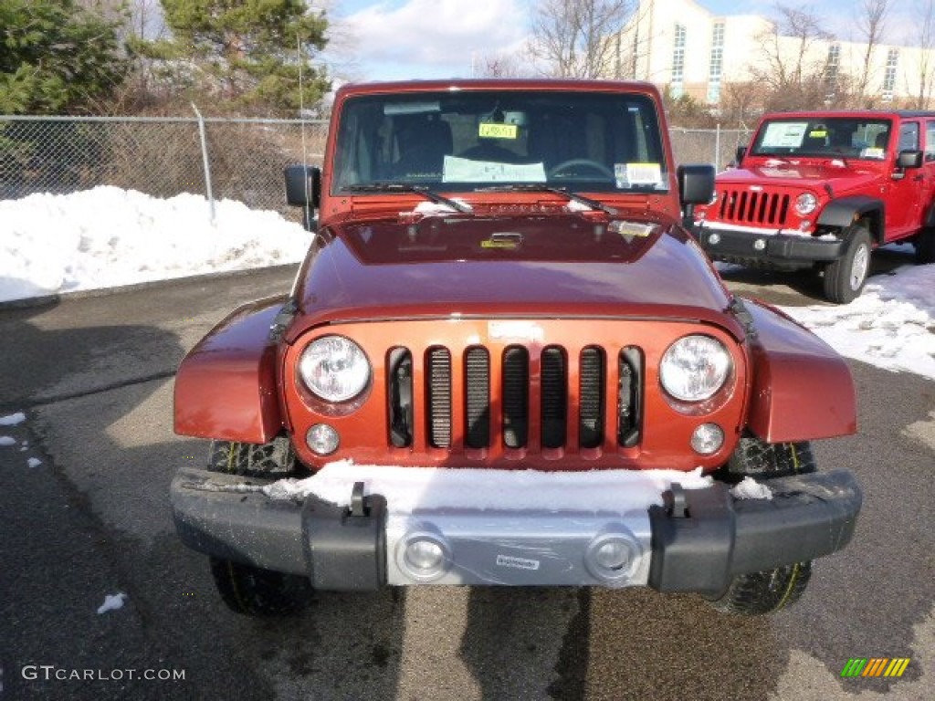 2014 Wrangler Unlimited Sahara 4x4 - Copperhead Pearl / Black photo #3