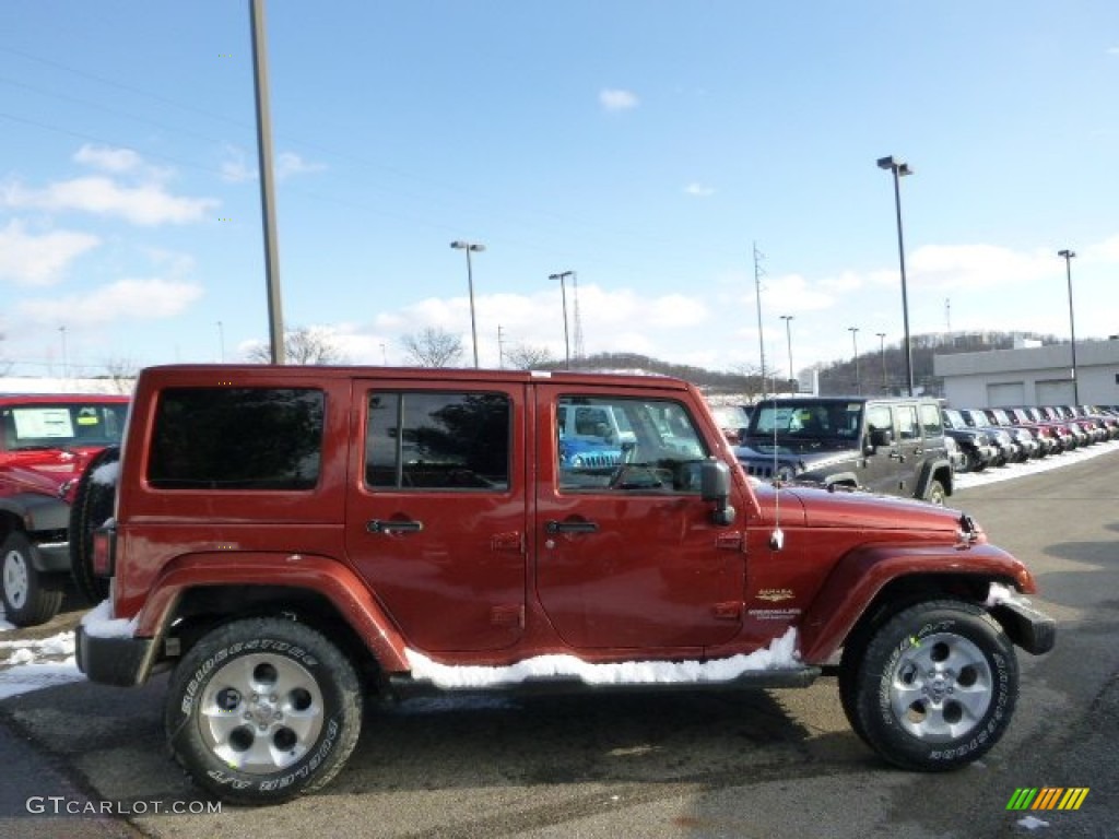 2014 Wrangler Unlimited Sahara 4x4 - Copperhead Pearl / Black photo #5
