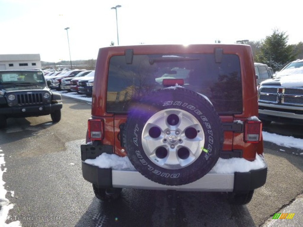 2014 Wrangler Unlimited Sahara 4x4 - Copperhead Pearl / Black photo #7