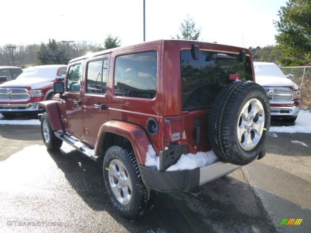 2014 Wrangler Unlimited Sahara 4x4 - Copperhead Pearl / Black photo #8