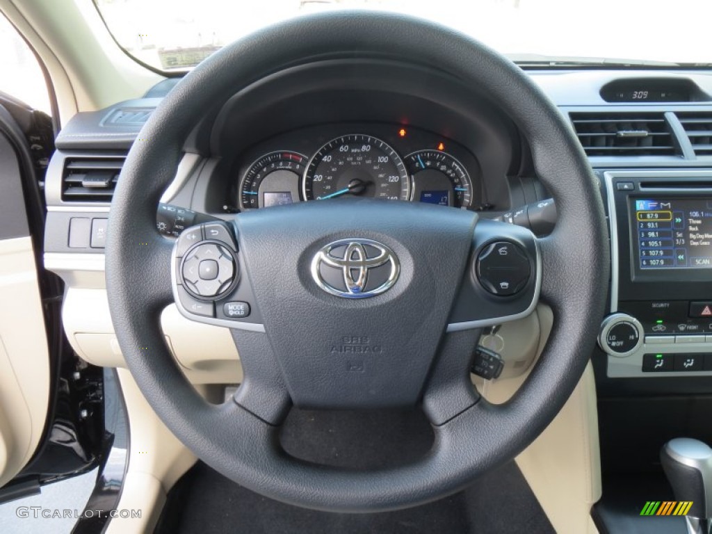 2014 Toyota Camry LE Ivory Steering Wheel Photo #89183356