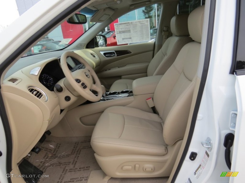 Almond Interior 2014 Nissan Pathfinder Hybrid Platinum Photo #89183914