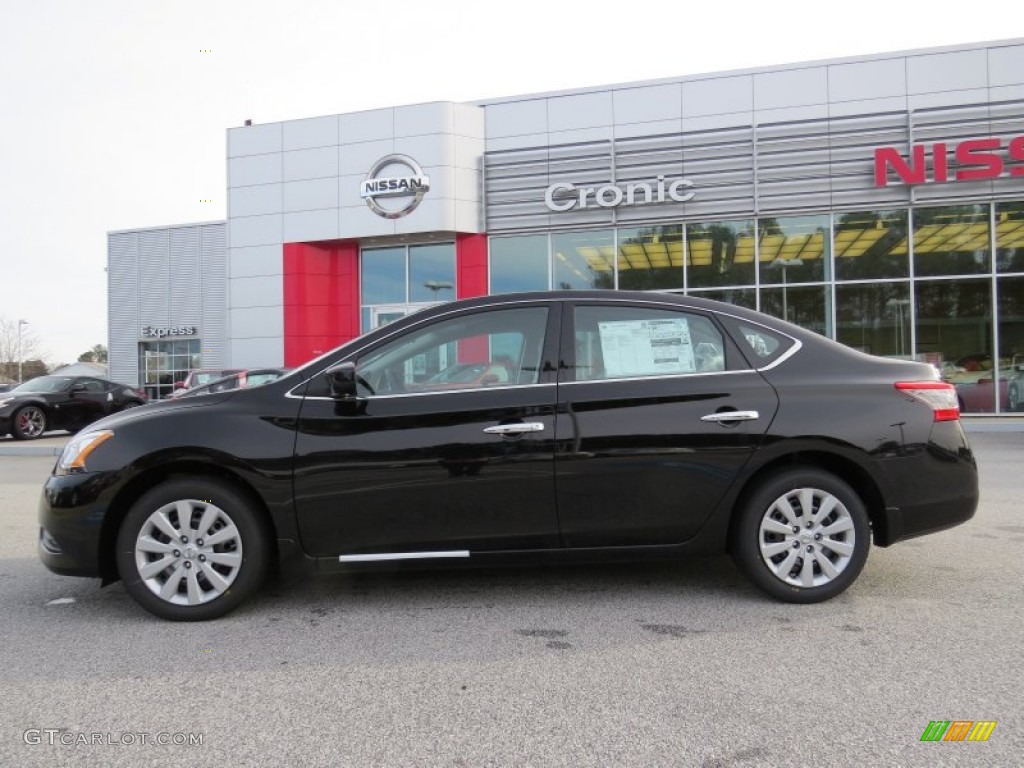 2014 Sentra S - Super Black / Charcoal photo #2