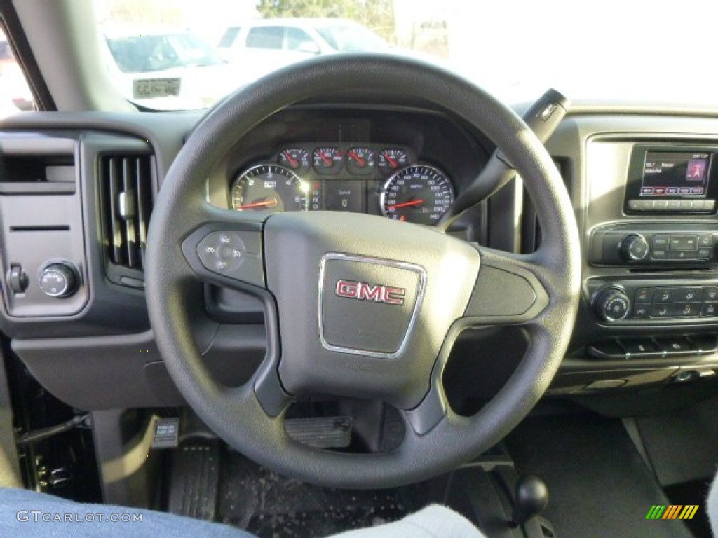 2014 GMC Sierra 1500 Regular Cab 4x4 Jet Black/Dark Ash Steering Wheel Photo #89185873