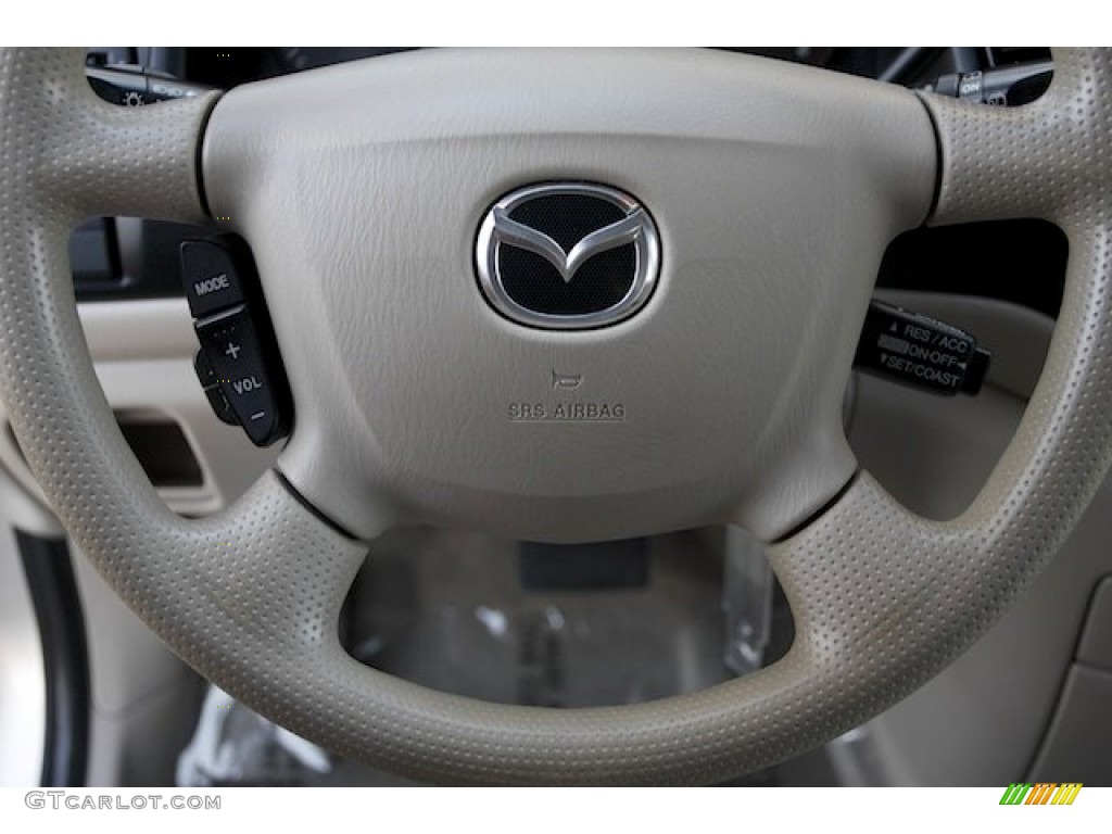 2002 Mazda MPV LX Beige Steering Wheel Photo #89187499