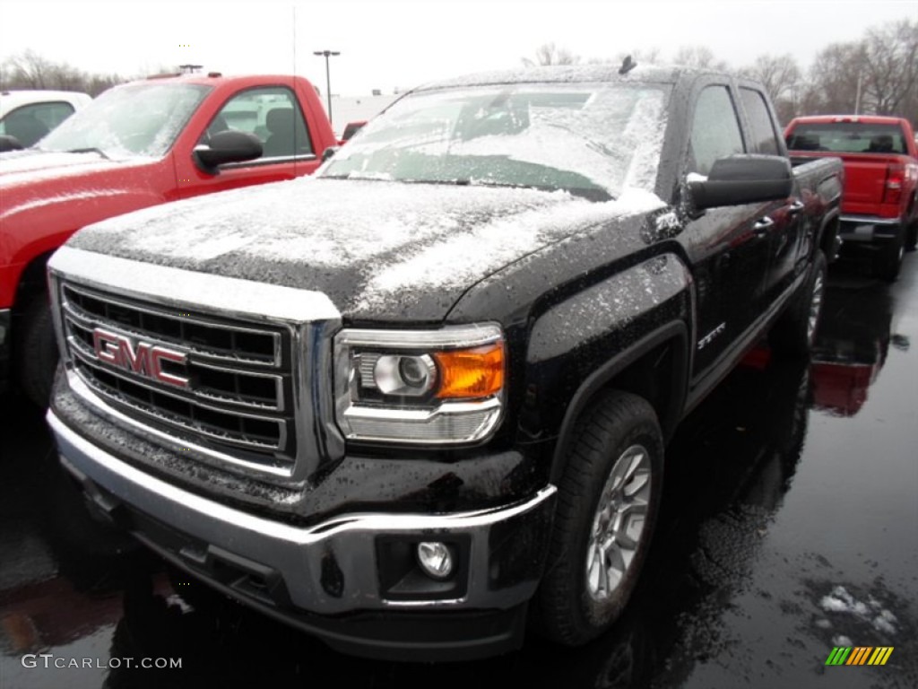 2014 Sierra 1500 SLE Double Cab 4x4 - Onyx Black / Jet Black photo #1