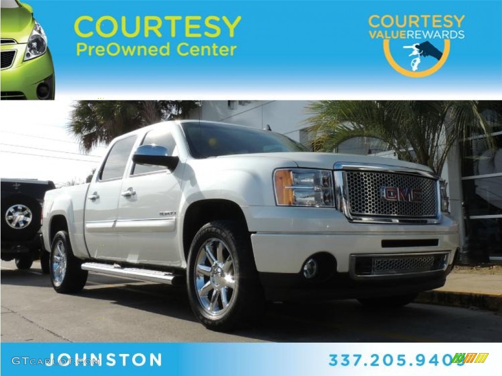 2012 Sierra 1500 Denali Crew Cab 4x4 - White Diamond Tricoat / Ebony photo #1