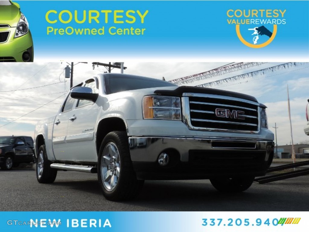 2012 Sierra 1500 SLE Crew Cab - Summit White / Very Dark Cashmere/Light Cashmere photo #1