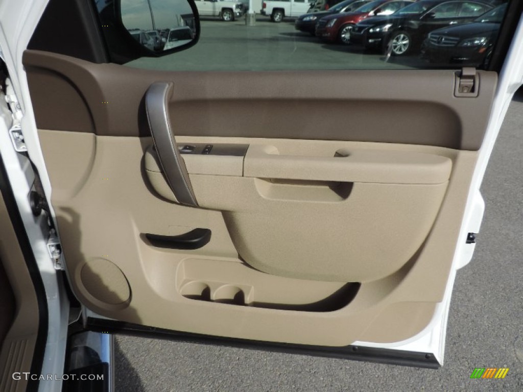 2012 Sierra 1500 SLE Crew Cab - Summit White / Very Dark Cashmere/Light Cashmere photo #6