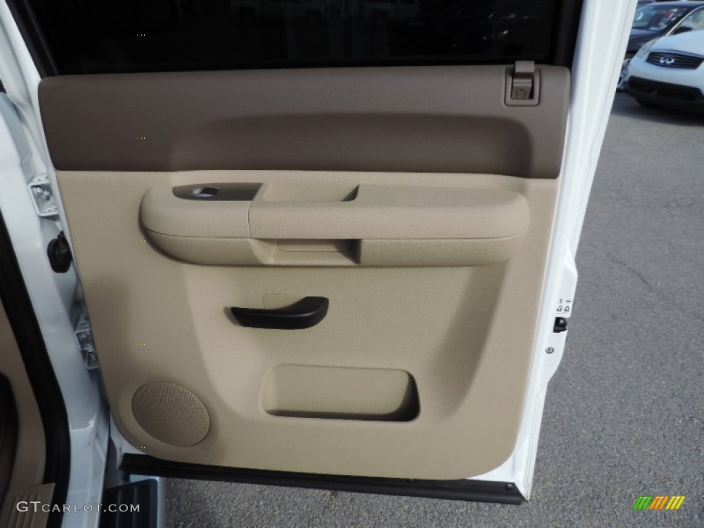 2012 Sierra 1500 SLE Crew Cab - Summit White / Very Dark Cashmere/Light Cashmere photo #8