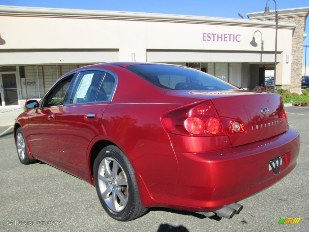 2006 G 35 x Sedan - Garnet Fire Red Metallic / Graphite photo #5