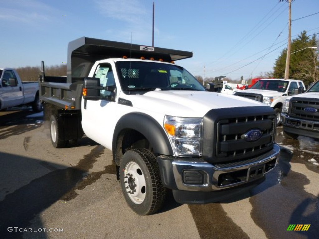 Oxford White 2014 Ford F450 Super Duty XL Regular Cab 4x4 Dump Truck Exterior Photo #89200338