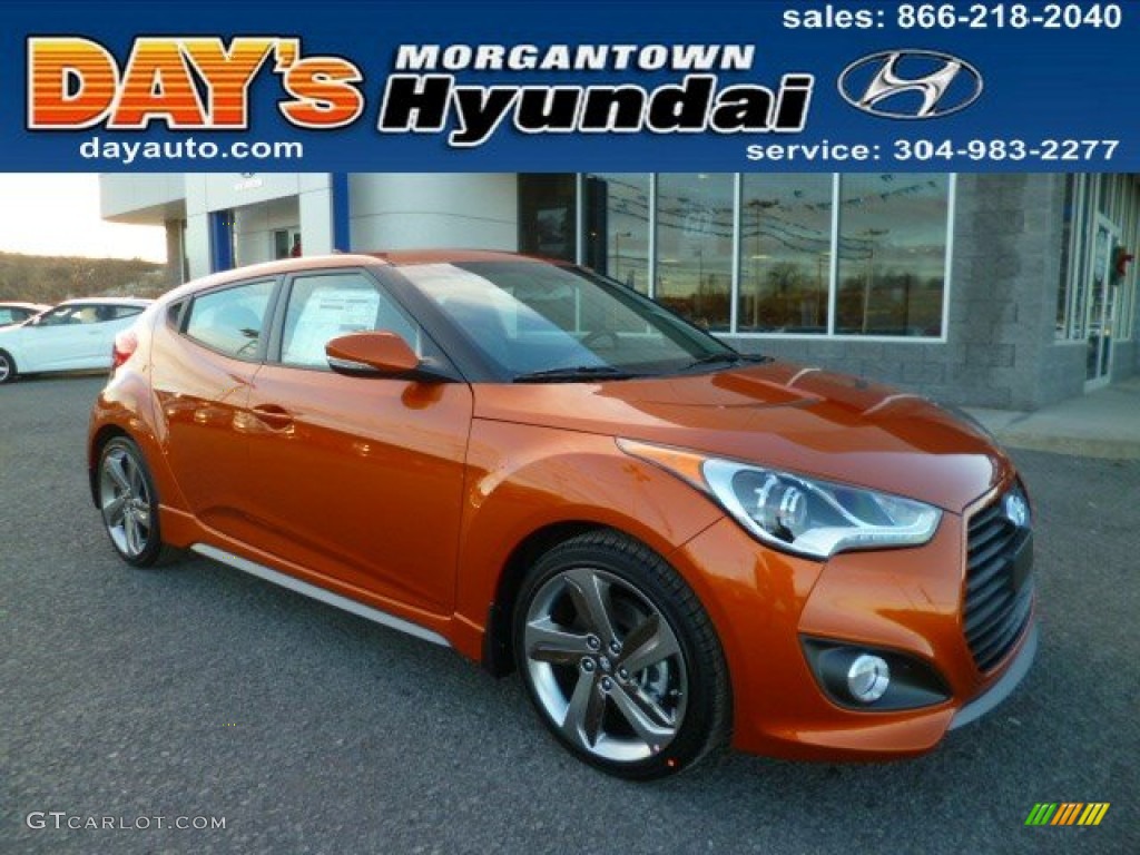 2014 Veloster Turbo - Vitamin C / Black photo #1