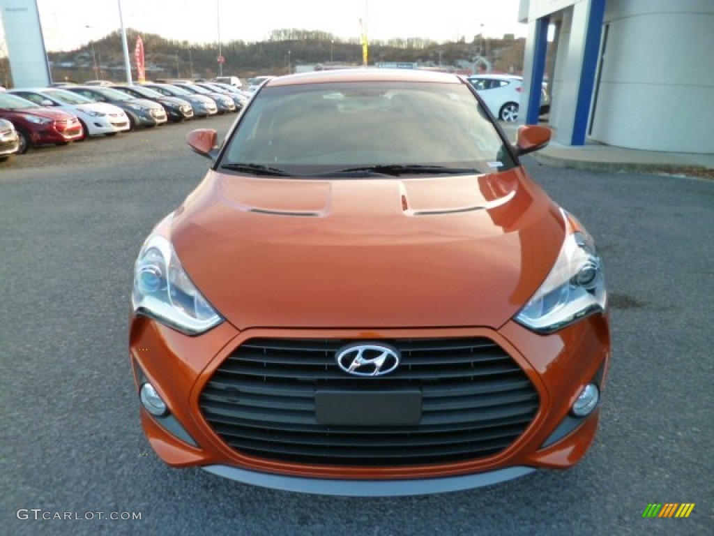 2014 Veloster Turbo - Vitamin C / Black photo #2