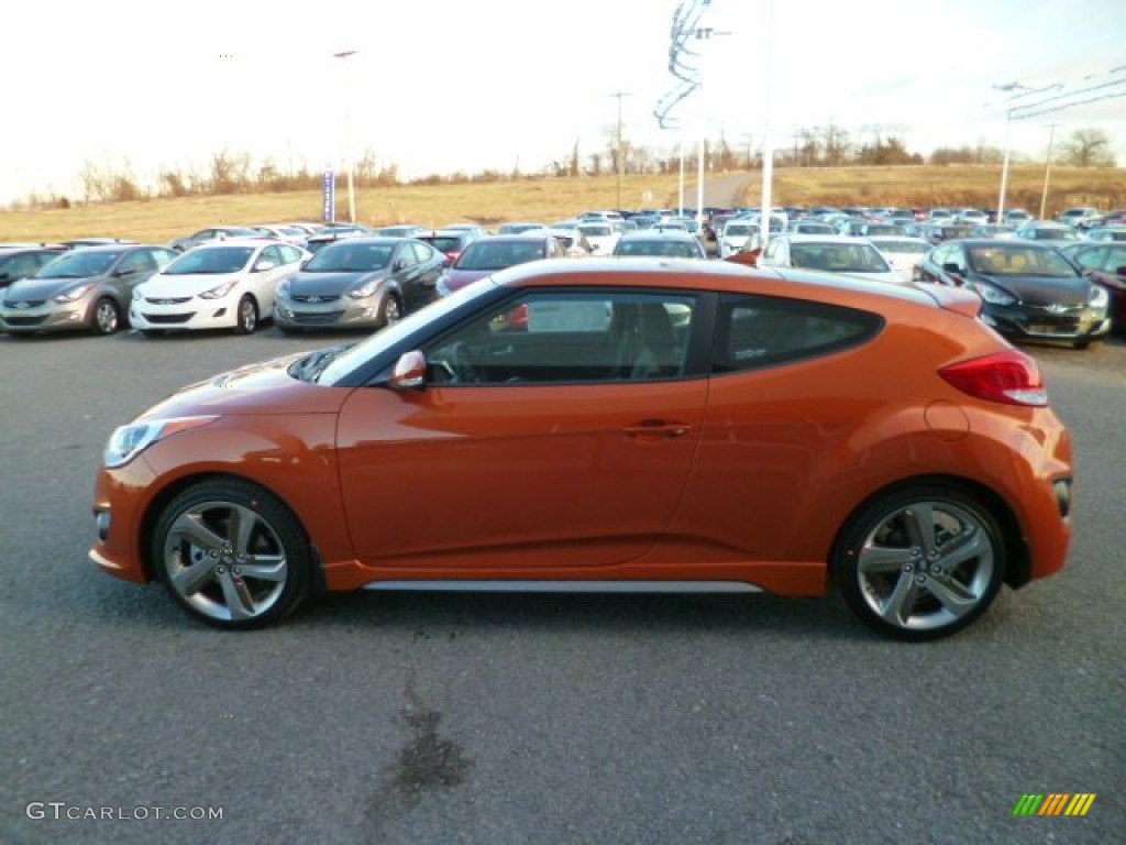 2014 Veloster Turbo - Vitamin C / Black photo #4