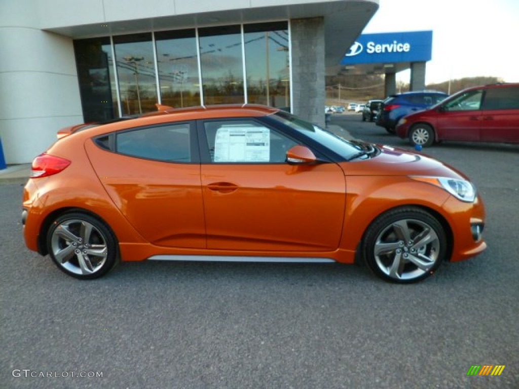 2014 Veloster Turbo - Vitamin C / Black photo #8