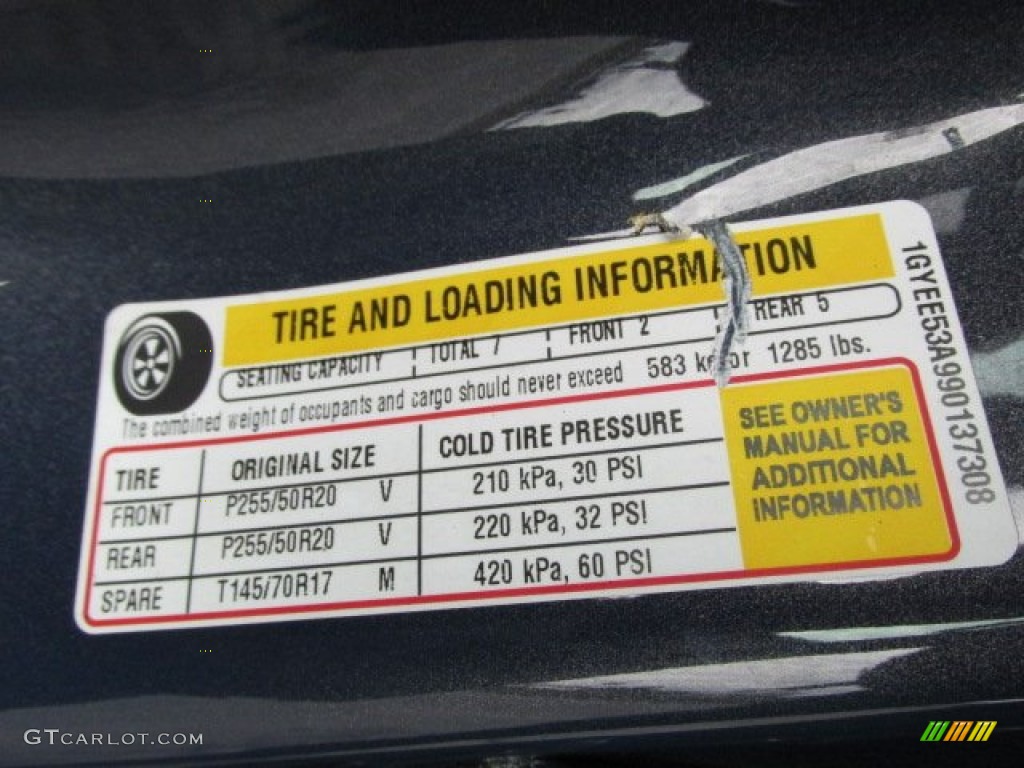 2009 Cadillac SRX 4 V8 AWD Info Tag Photo #89208223