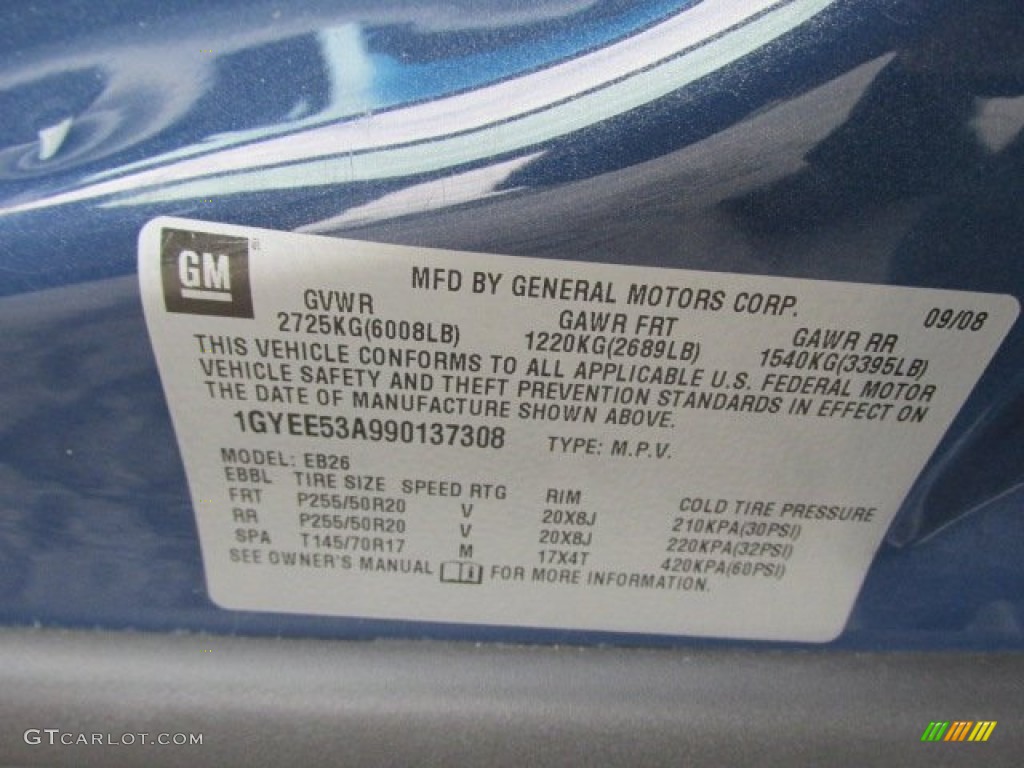 2009 Cadillac SRX 4 V8 AWD Info Tag Photos