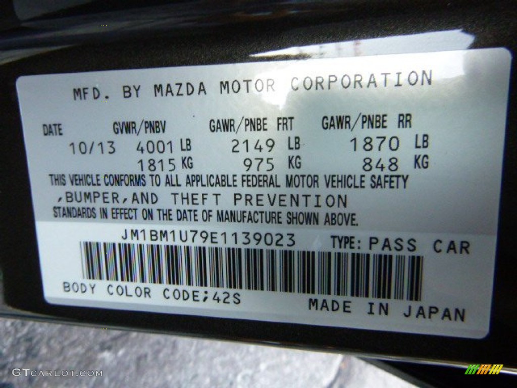 2014 MAZDA3 Color Code 42S for Titanium Flash Mica Photo #89208285