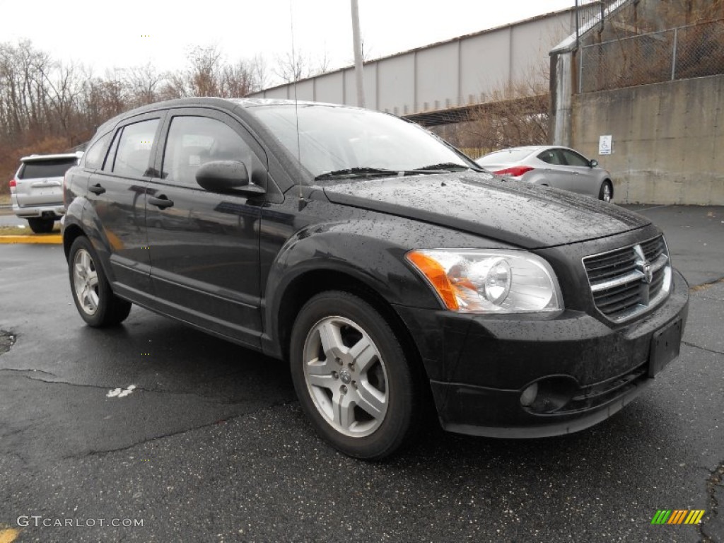 2007 Caliber SXT - Black / Pastel Pebble Beige photo #3