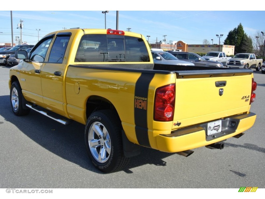2008 Ram 1500 Sport Quad Cab 4x4 - Detonator Yellow / Medium Slate Gray photo #4