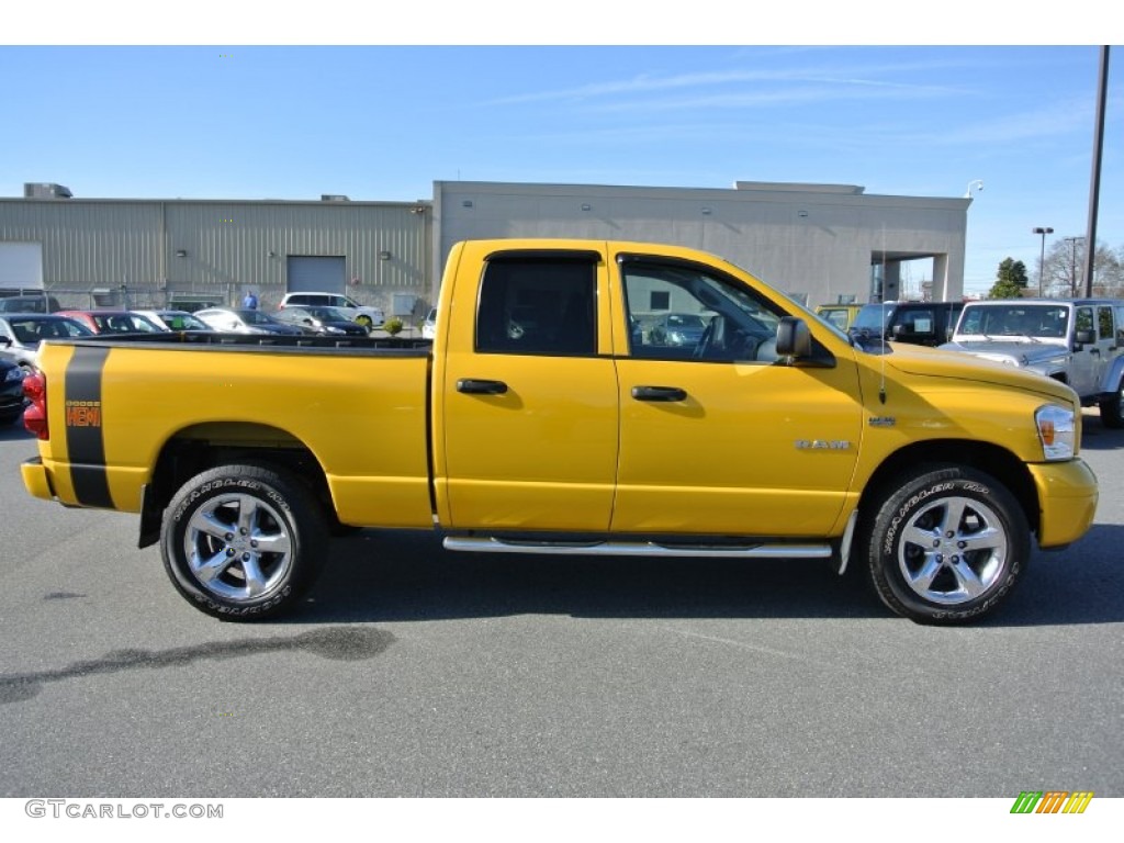 2008 Ram 1500 Sport Quad Cab 4x4 - Detonator Yellow / Medium Slate Gray photo #6