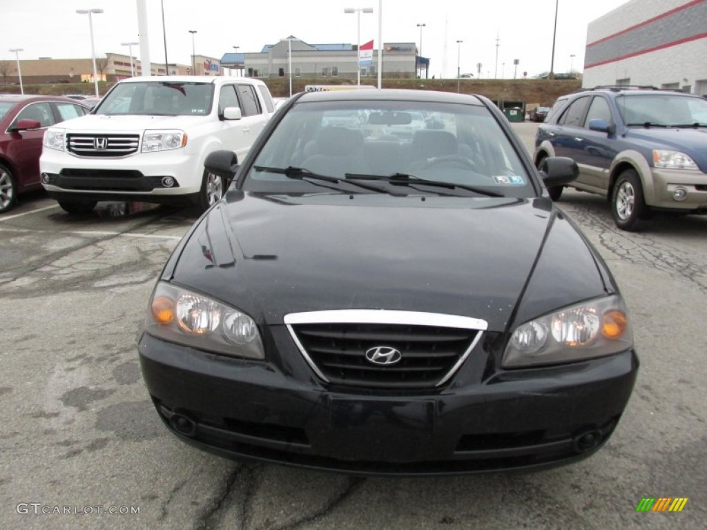 2006 Elantra GLS Sedan - Ebony Black / Gray photo #3