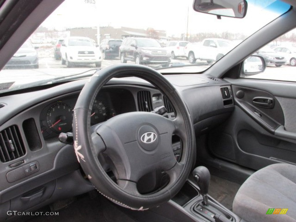 2006 Elantra GLS Sedan - Ebony Black / Gray photo #8