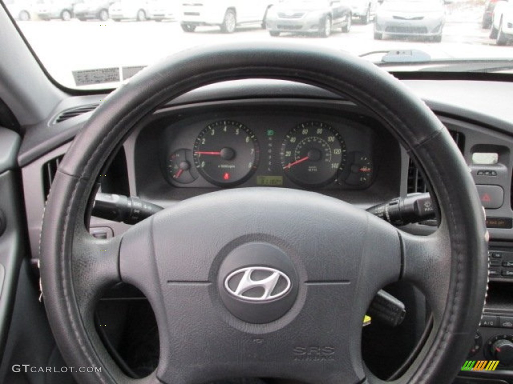 2006 Elantra GLS Sedan - Ebony Black / Gray photo #14