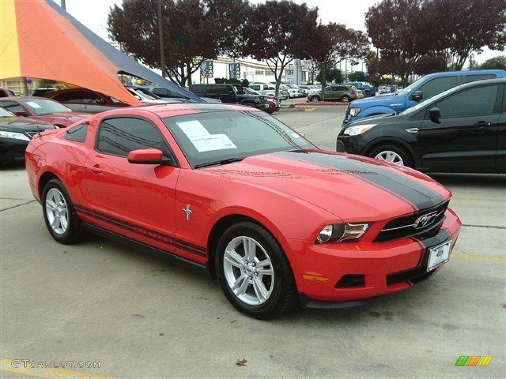 2011 Mustang V6 Premium Coupe - Race Red / Stone photo #7