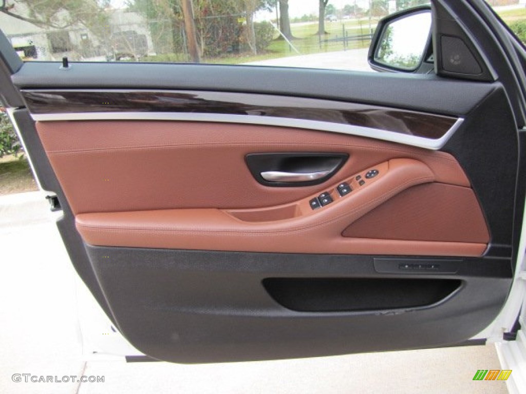 2013 BMW 5 Series 535i Sedan Cinnamon Brown Door Panel Photo #89225470