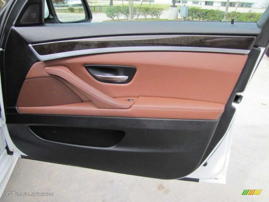 2013 BMW 5 Series 535i Sedan Cinnamon Brown Door Panel Photo #89225586
