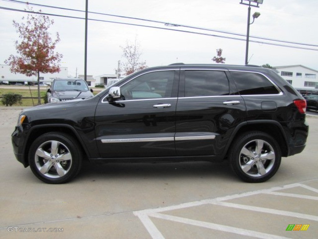 Brilliant Black Crystal Pearl 2011 Jeep Grand Cherokee Overland Exterior Photo #89227453