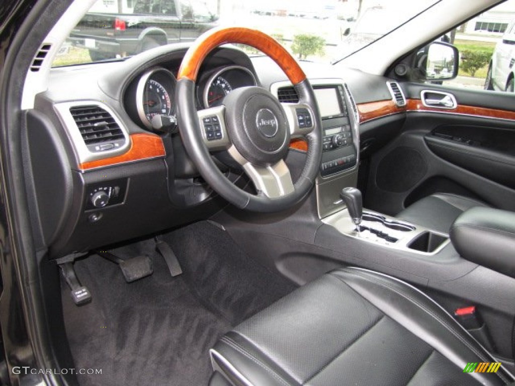 Black Interior 2011 Jeep Grand Cherokee Overland Photo #89227562