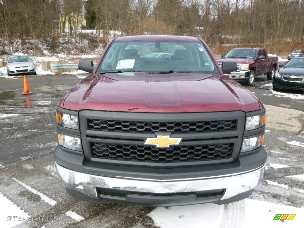 2014 Silverado 1500 WT Double Cab - Deep Ruby Metallic / Jet Black/Dark Ash photo #2