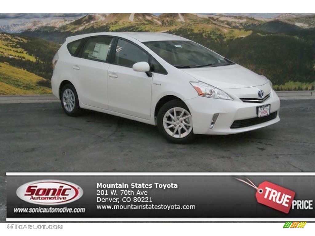 2014 Prius v Three - Blizzard White Pearl / Dark Gray photo #1