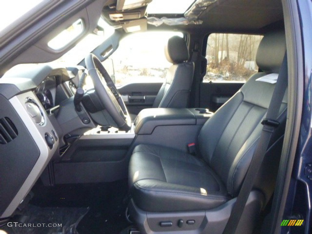 Black Interior 2014 Ford F450 Super Duty Lariat Crew Cab 4x4 Dually Photo #89236684