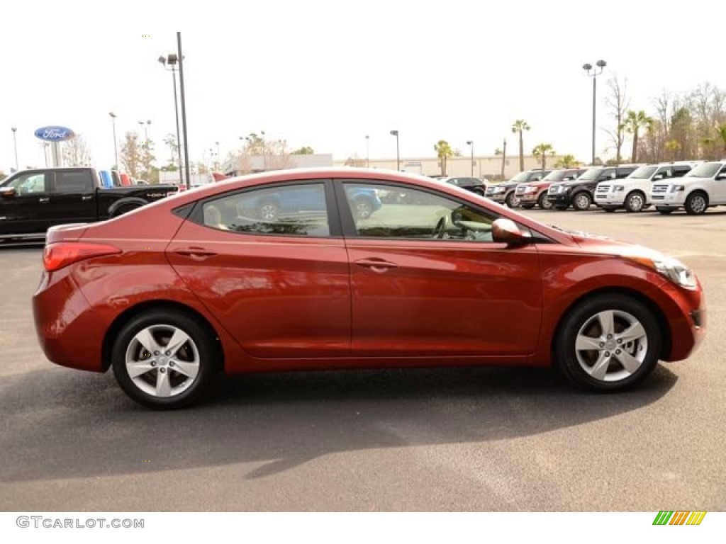 2013 Elantra GLS - Volcanic Red / Beige photo #4