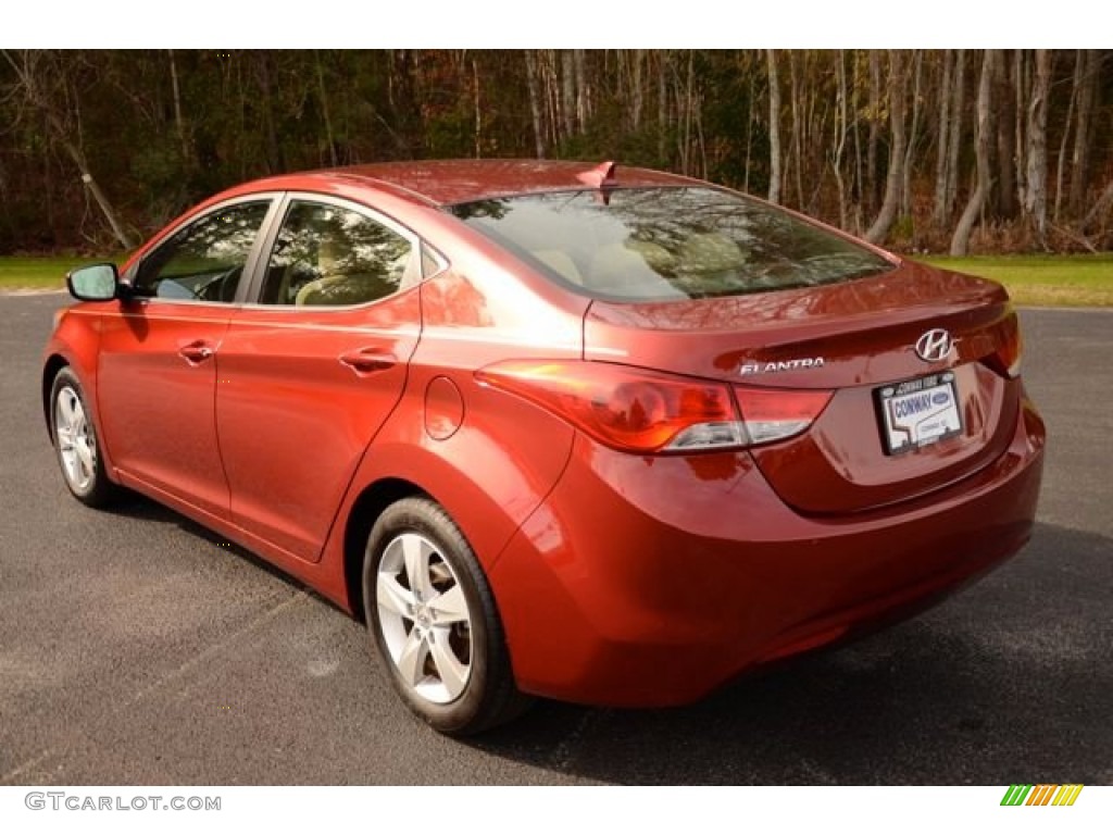 2013 Elantra GLS - Volcanic Red / Beige photo #7