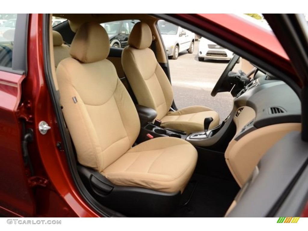 2013 Elantra GLS - Volcanic Red / Beige photo #15